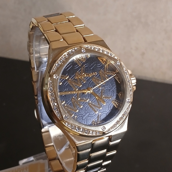 Michael Kors Gold Watch with Black and Crystal Accents - Picture 3 of 8